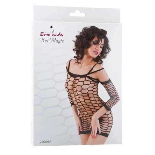 Платье-сетка бесшовное с рукавами фото 3