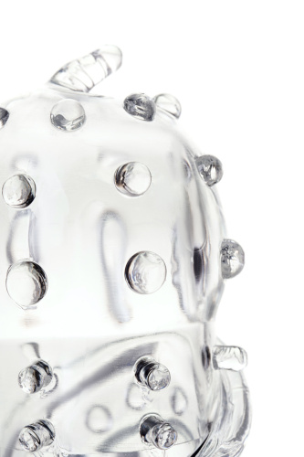 Прозрачная насадка на пенис с точечно-ребристым рельефом Toyfa Kors фото 5