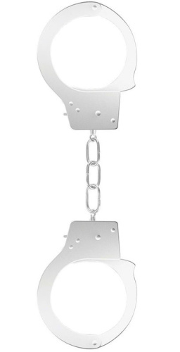 Белые металлические наручники Ouch Beginners Handcuffs