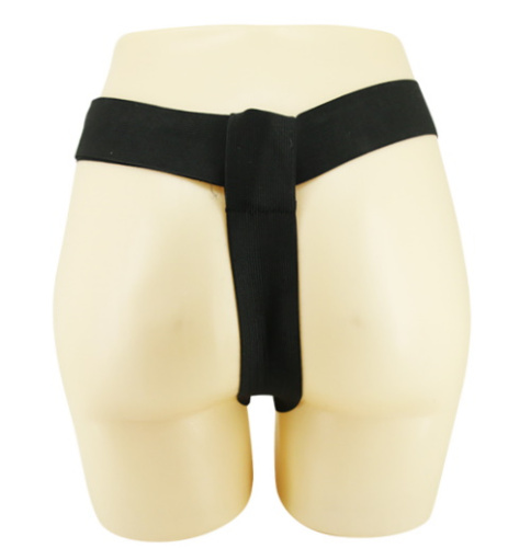 Изогнутый страпон черного цвета на трусиках Passionate Harness 16 см фото 3