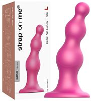 Фаллоимитатор Strap-On-Me Dildo Plug Beads L розовый 16 см