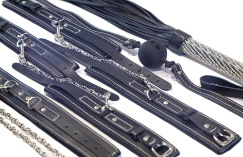 Кожаный БДСМ набор из 6 предметов фото 4