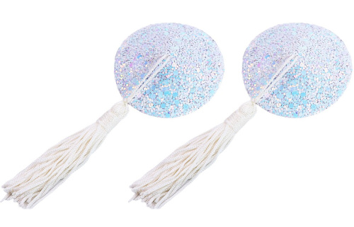 Блестящие жемчужные пэстисы с кисточками фото 2