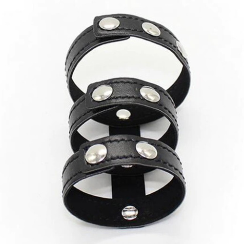 Ремешок-утяжка на пенис из натуральной кожи черный фото 2