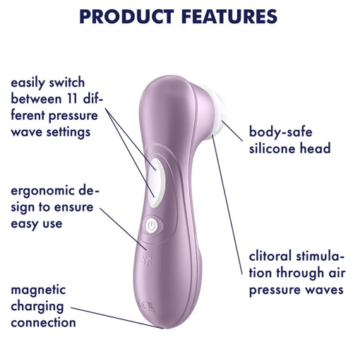 Вакуумно-волновой стимулятор клитора Satisfyer Pro 2 фиолетовый фото 6