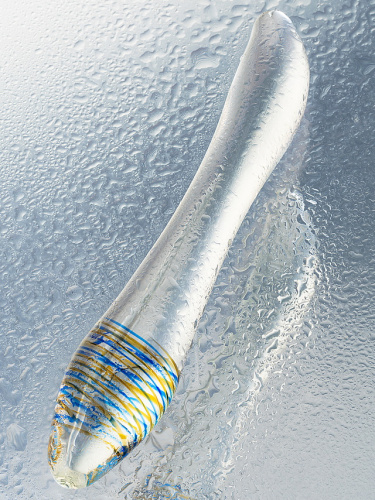 Двусторонний прозрачный фаллос из стекла Sexus Glass 22 см фото 5