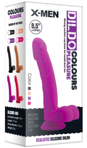Реалистичный фаллоимитатор фиолетового цвета X-Men 22 см фото 6