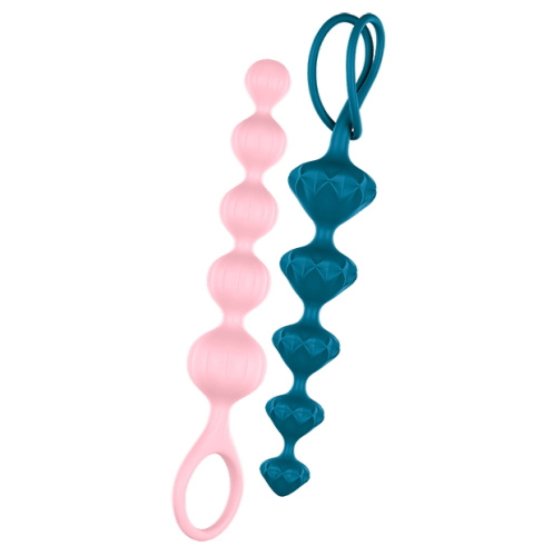 Набор анальных цепочек Satisfyer Love Beads розовый и синий фото 3