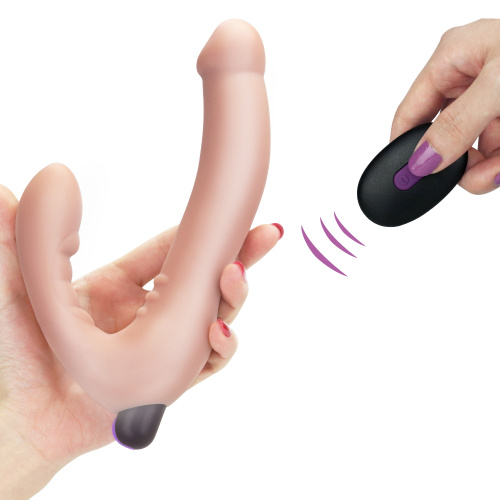 Безремневой страпон с вибрацией и пультом ДУ Rechargeable Ijoy 20 см фото 3