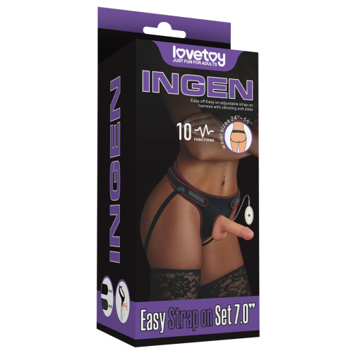Страпон телесный с вибрацией Ingen Easy Strapon Set 18 см фото 6