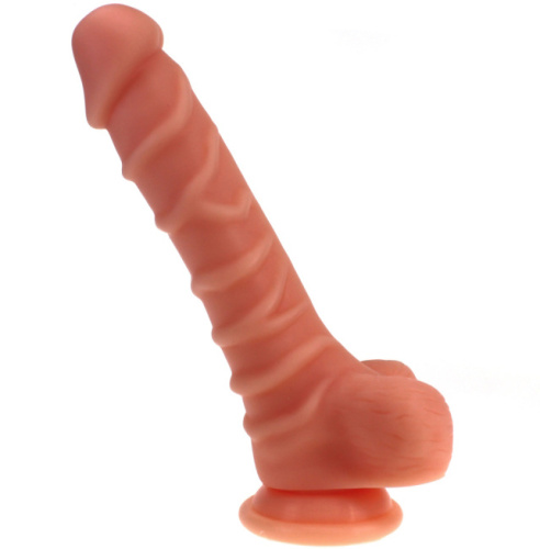 Рельефный фаллоимитатор телесного цвета X-Men 22 см фото 2