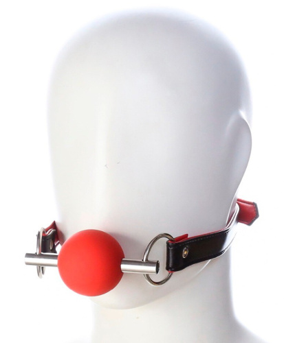 Красный кляп-шар из медицинского силикона фото 12