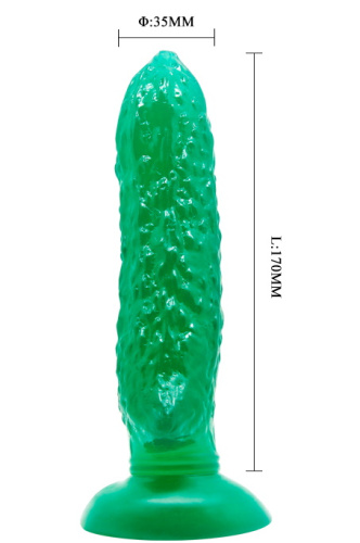 Фаллоимитатор огурец на присоске фото 6