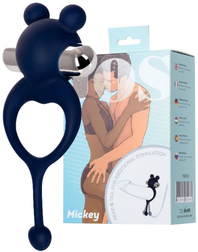 Эрекционное кольцо с вибрацией и хвостиком Jos Mickey