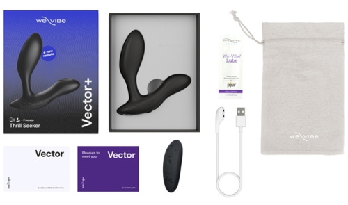 Регулируемый смарт-вибромассажер простаты We-Vibe Vector Plus черный фото 11