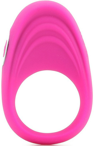 Розовое эрекционное виброкольцо Embrace Pleasure Rings фото 4