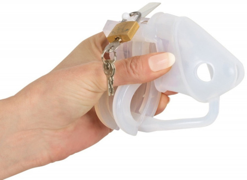 Прозрачный пояс верности из силикона PenisCage фото 4