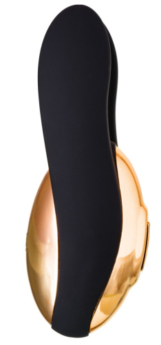 Необычный клиторальный стимулятор Wave черный с золотом фото 7