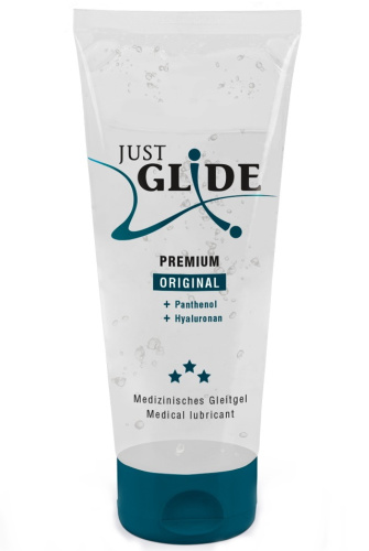 Веганский лубрикант JustGlide Premium с гиалуроном и пантенолом 200 мл