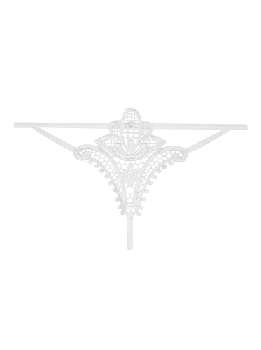 Белые трусики-стринги Luiza с аппликацией на попе L/XL фото 4