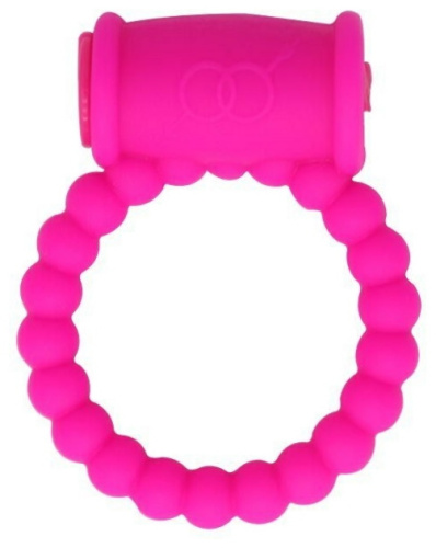 Рельефное виброкольцо A-Toys розовое фото 2