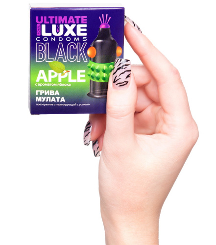 Презерватив черный Luxe Black Ultimate Грива Мулата с ароматом яблока фото 6