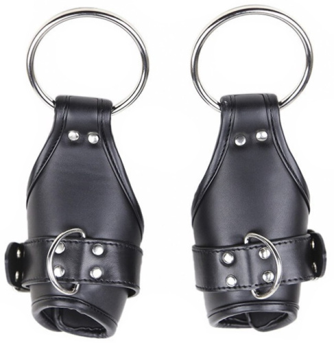 Черные БДСМ фиксаторы на запястья фото 2