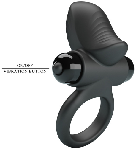 Эрекционное виброкольцо Pretty Love Vibrant Penis Ring Adrien черное фото 8