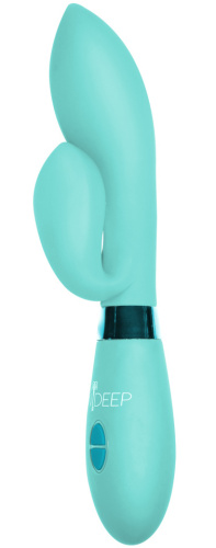 Вибратор с клиторальным стимулятором Indeep Gina Turquoise фото 3