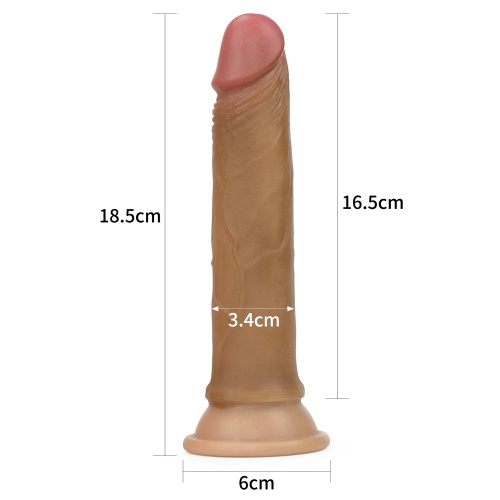 Фаллос на присоске 7 Dual-Layered Silicone Cock мулат фото 2