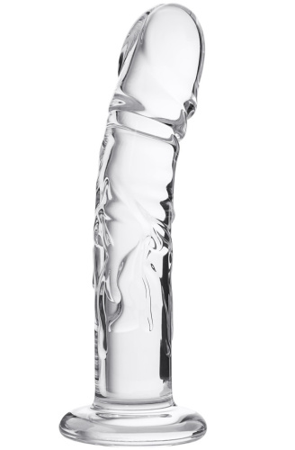 Реалистичный фаллос из прозрачного стекла Sexus Glass 20 см фото 2