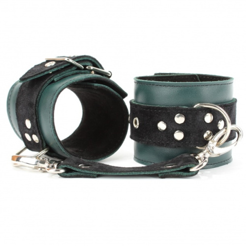 Оковы на ноги из натуральной кожи изумруд фото 2