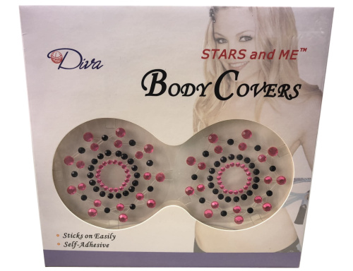 Наклейки на грудь со стразами Body Covers фото 3