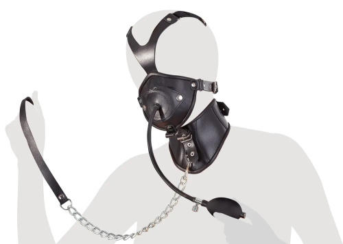 БДСМ ошейник с поводком и расширяющимся кляпом Zado Fetish фото 3