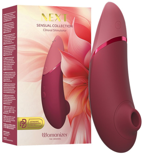 Бесконтактный вакуумно-волновой стимулятор клитора Womanizer Next бордовый