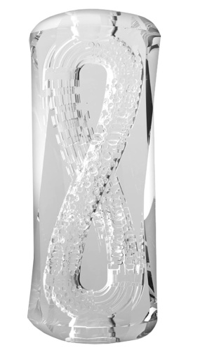 Прозрачный мастурбатор с двумя спиральными входами Xross Open Beads Rock фото 4