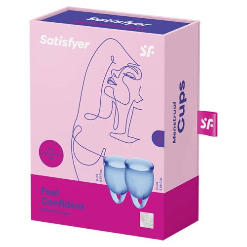 Набор менструальных чаш Satisfyer Feel Confident, синий фото 10