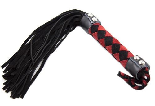 Черно-красная замшевая плеть 39 см фото 2