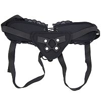 Черные трусики с кружевом для страпона