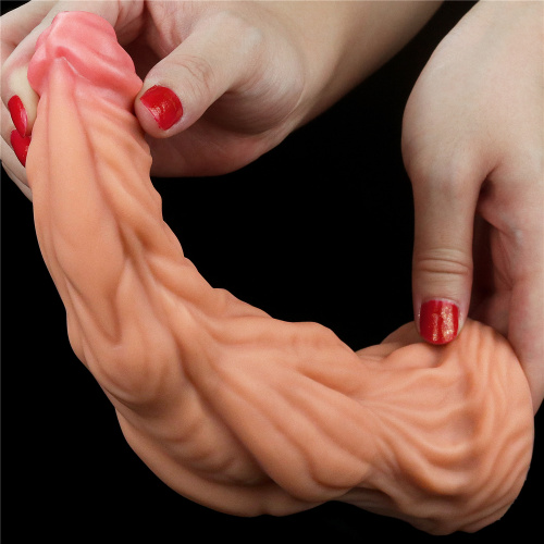 Фаллоимитатор с ярко выраженным рельефом Lovetoy Silicone Cock 25 см фото 3