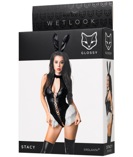 Игривый костюм зайки Glossy Stacy из материала Wetlook L фото 8