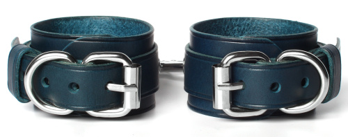 Эксклюзивные наручники из натуральной кожи Skin Love изумрудные фото 3