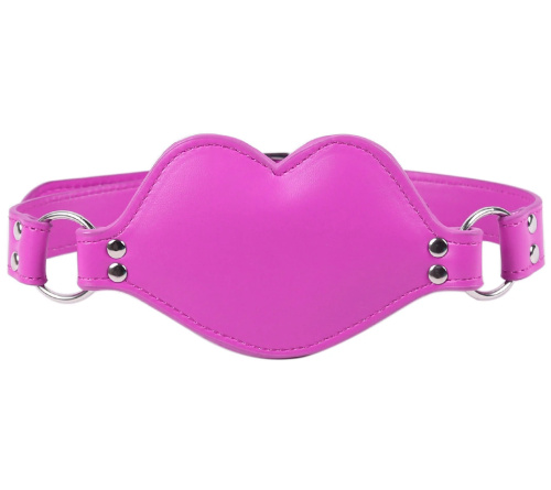 Силиконовый кляп-фаллос на розовом ремне в виде губ фото 4