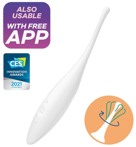 Точечный смарт-стимулятор с вибрацией Satisfyer Twirling Joy белый фото 2