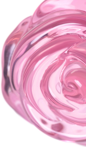 Стеклянная анальная втулка Sexus Glass роза 13 см фото 3