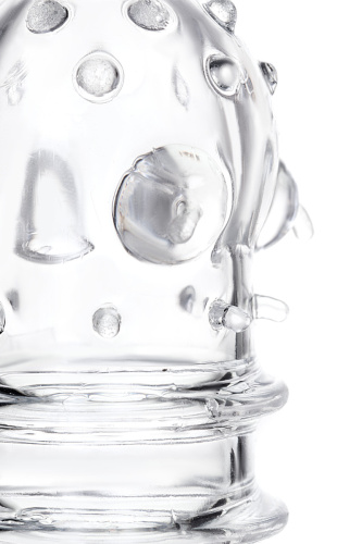 Прозрачная насадка на пенис с точечно-ребристым рельефом Toyfa Tark фото 4