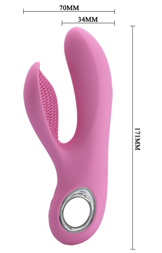 Перезаряжаемый вибратор с клиторальным стимулятором Pretty Love Canrol фото 5