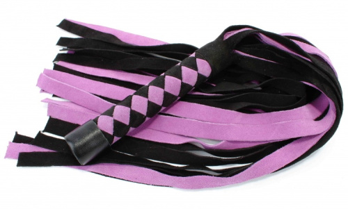 Яркий флоггер из замши лилово-черный фото 2