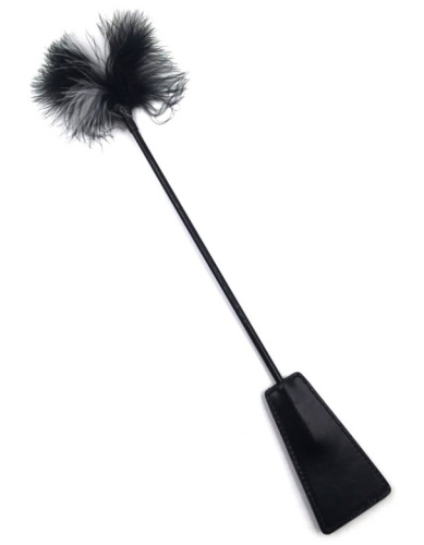 Стек-тиклер черный с черно-белым пером 48 см фото 2