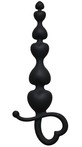 Силиконовая анальная цепочка Begginers Beads Black фото 2